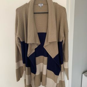 Beige and Blue Cardigan